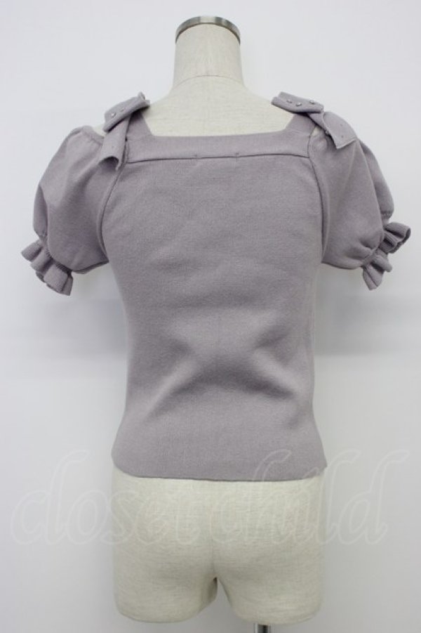 画像2: evelyn / ストーンリボンニットトップス  ラベンダー T-26-03-06-009-LO-TO-SA-ZT (2)