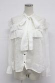画像1: axes femme NOSTALGIE / シアーボウタイブラウス  ホワイト T-26-03-07-018-AX-BL-SA-ZT (1)