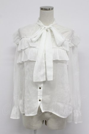 画像: axes femme NOSTALGIE / シアーボウタイブラウス  ホワイト T-26-03-07-018-AX-BL-SA-ZT