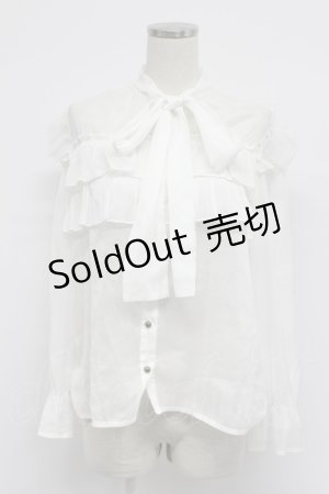 画像: axes femme NOSTALGIE / シアーボウタイブラウス  ホワイト T-26-03-07-018-AX-BL-SA-ZT