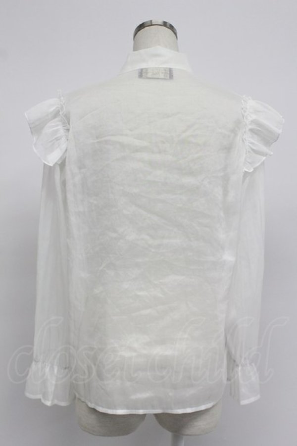画像2: axes femme NOSTALGIE / シアーボウタイブラウス  ホワイト T-26-03-07-018-AX-BL-SA-ZT (2)