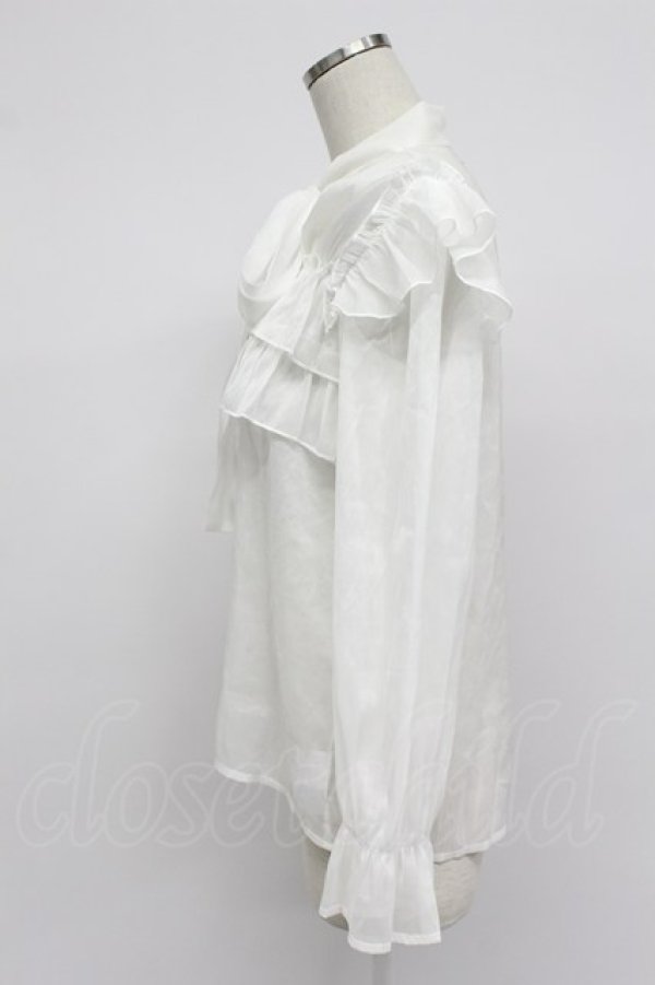 画像3: axes femme NOSTALGIE / シアーボウタイブラウス  ホワイト T-26-03-07-018-AX-BL-SA-ZT (3)