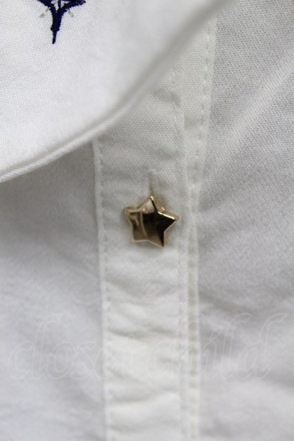 画像6: axes femme / 夏の星空刺繍ボウタイブラウス M ホワイト T-26-03-07-019-AX-BL-SA-ZT (6)