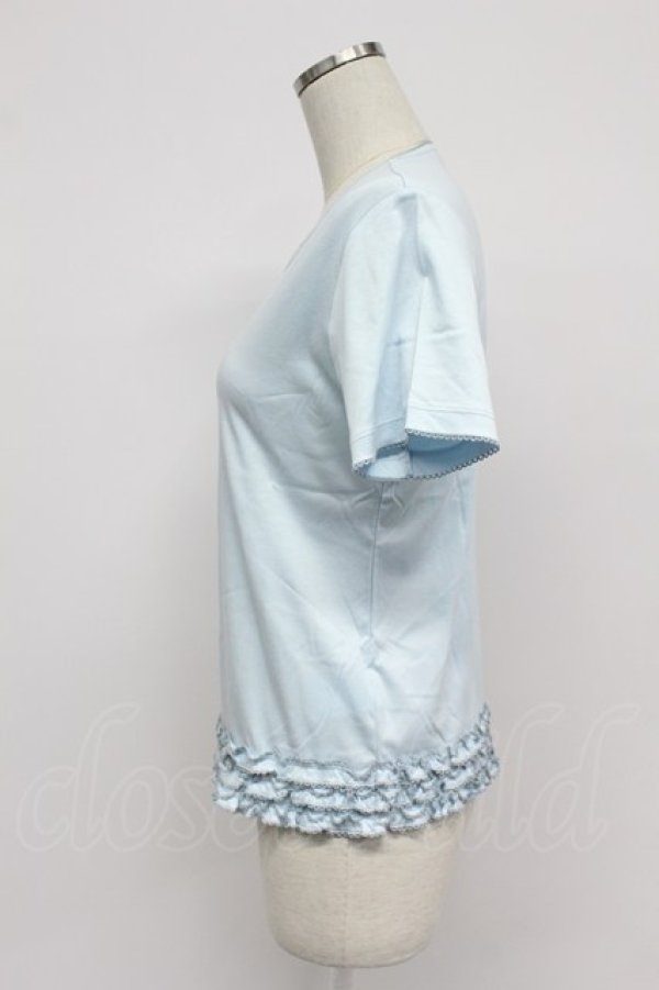 画像3: PINK HOUSE / フリルロゴ使い半袖カットソー  サックス T-26-03-07-021-LO-TO-SA-ZT (3)