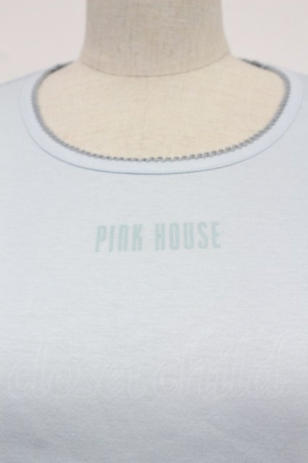 画像4: PINK HOUSE / フリルロゴ使い半袖カットソー  サックス T-26-03-07-021-LO-TO-SA-ZT (4)
