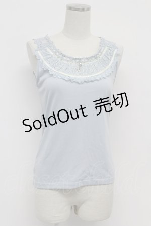 画像: axes femme / シェルモチーフレースタンク  サックス T-26-03-07-022-AX-TO-SA-ZT