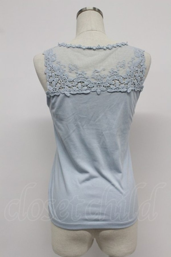 画像2: axes femme / シェルモチーフレースタンク  サックス T-26-03-07-022-AX-TO-SA-ZT (2)