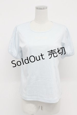 画像: PINK HOUSE / ロゴ入りパフスリーブカットソー  サックス T-26-03-07-023-LO-TO-SA-ZT638