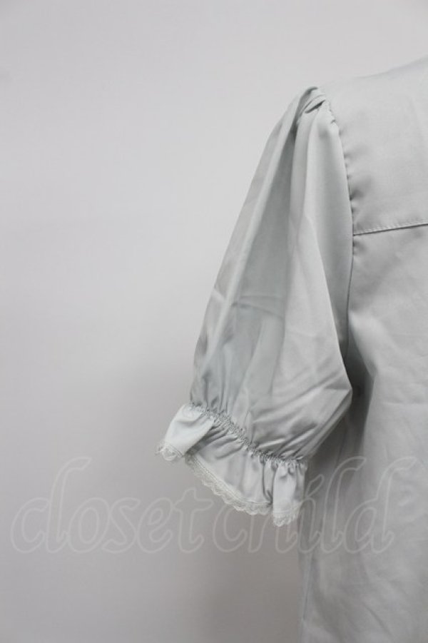 画像3: axes femme / パイピングｘリボン付ブラウス  グリーン T-26-03-07-024-AX-BL-SA-ZT (3)