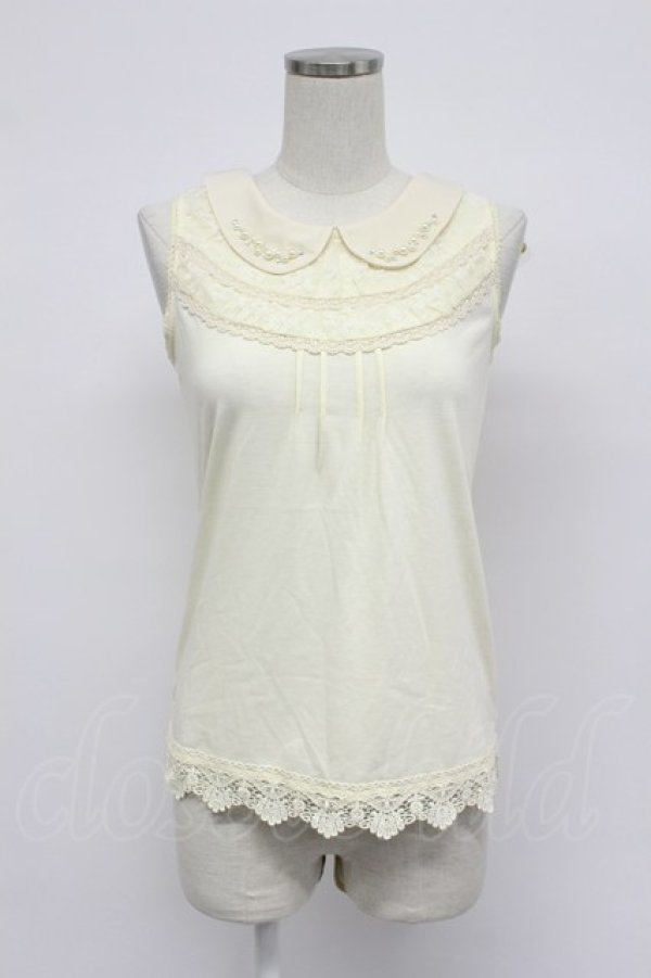 画像1: axes femme / 衿付タンクトップ M キナリ T-26-03-07-003-AX-TO-SA-ZT (1)