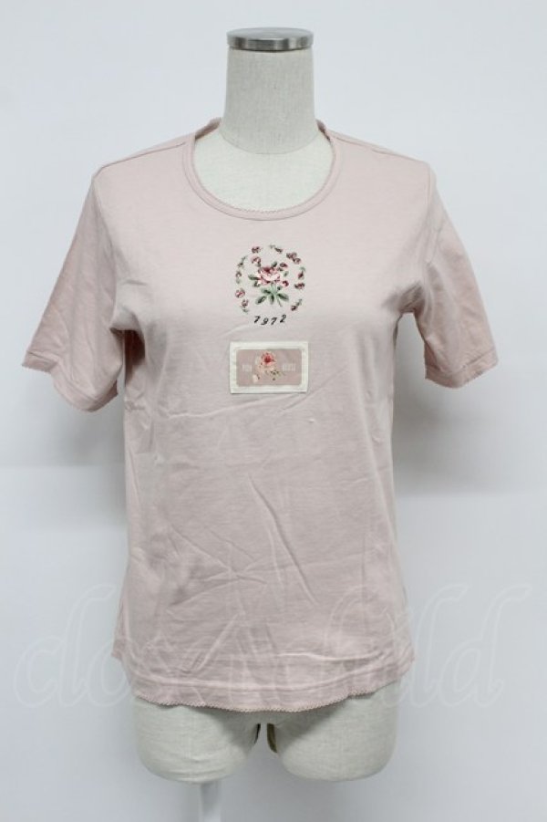 画像1: PINK HOUSE / ピンクハウスフレンズ刺繍入りカットソー  ピンク T-26-03-07-026-LO-TO-SA-ZT (1)