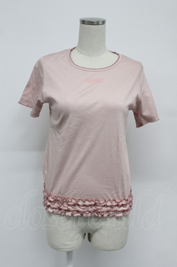 画像1: PINK HOUSE / フリルロゴ使い半袖カットソー  ピンク T-26-03-07-028-LO-TO-SA-ZT (1)