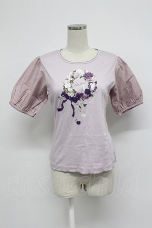 画像: PINK HOUSE / ローズリースプリントカットソー  ラベンダー T-26-03-07-029-LO-TO-SA-ZT