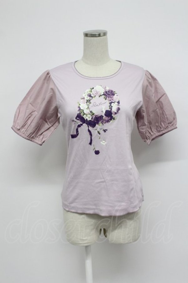 画像1: PINK HOUSE / ローズリースプリントカットソー  ラベンダー T-26-03-07-029-LO-TO-SA-ZT (1)