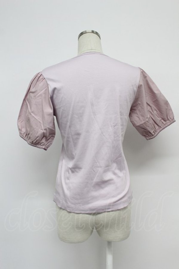 画像2: PINK HOUSE / ローズリースプリントカットソー  ラベンダー T-26-03-07-029-LO-TO-SA-ZT (2)