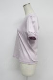 画像3: PINK HOUSE / ロゴ入りパフスリーブカットソー  ラベンダー T-26-03-07-030-LO-TO-SA-ZT (3)