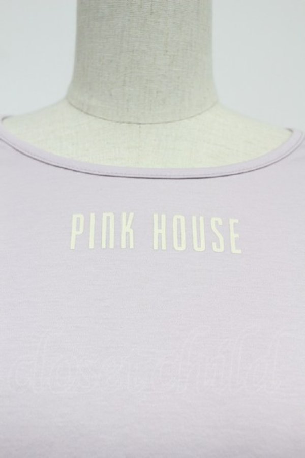 画像4: PINK HOUSE / ロゴ入りパフスリーブカットソー  ラベンダー T-26-03-07-030-LO-TO-SA-ZT (4)