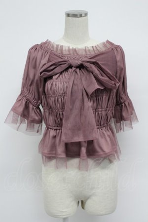 画像: axes femme / バックリボンシャーリングプルオーバー  ピンク T-26-03-07-031-AX-TO-SA-ZT