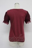 画像2: axes femme / デザイン袖半袖インナーPO M ワイン T-26-03-07-033-AX-TO-SA-ZT (2)
