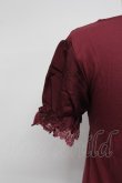 画像3: axes femme / デザイン袖半袖インナーPO M ワイン T-26-03-07-033-AX-TO-SA-ZT (3)