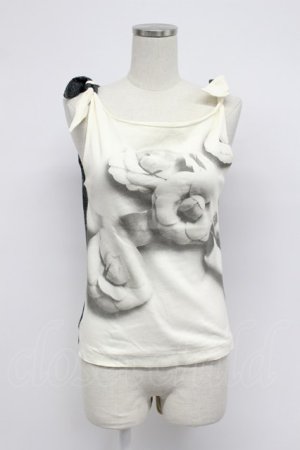 画像: INGEBORG / カメリアptタンクトップ S シロ×グレー T-26-03-07-034-LO-TO-OW-ZT