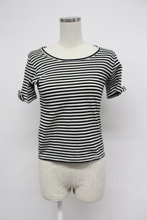 画像: Emily Temple cute / ボーダー半袖カットソー M 黒Ｘ白 T-26-03-07-035-ET-TO-SA-ZT638