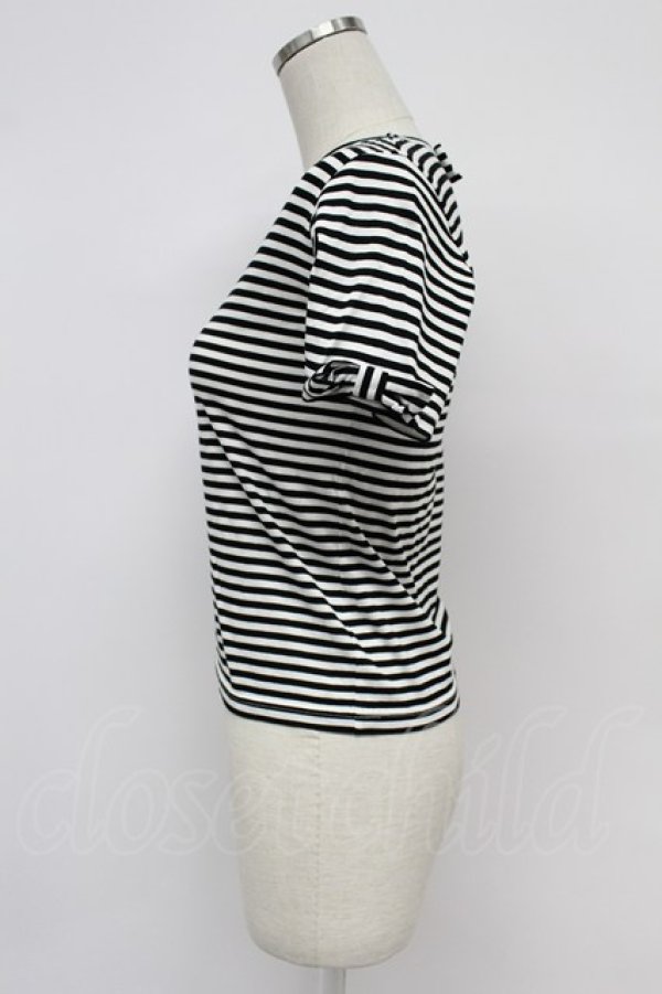 画像4: Emily Temple cute / ボーダー半袖カットソー M 黒Ｘ白 T-26-03-07-035-ET-TO-SA-ZT (4)