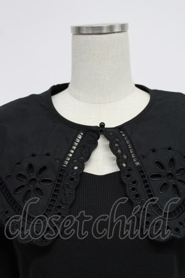 画像4: DearMyLoveRose / レース付け襟セットパワショルカットソー LL 黒 T-26-03-07-038-EL-TO-SA-ZT (4)