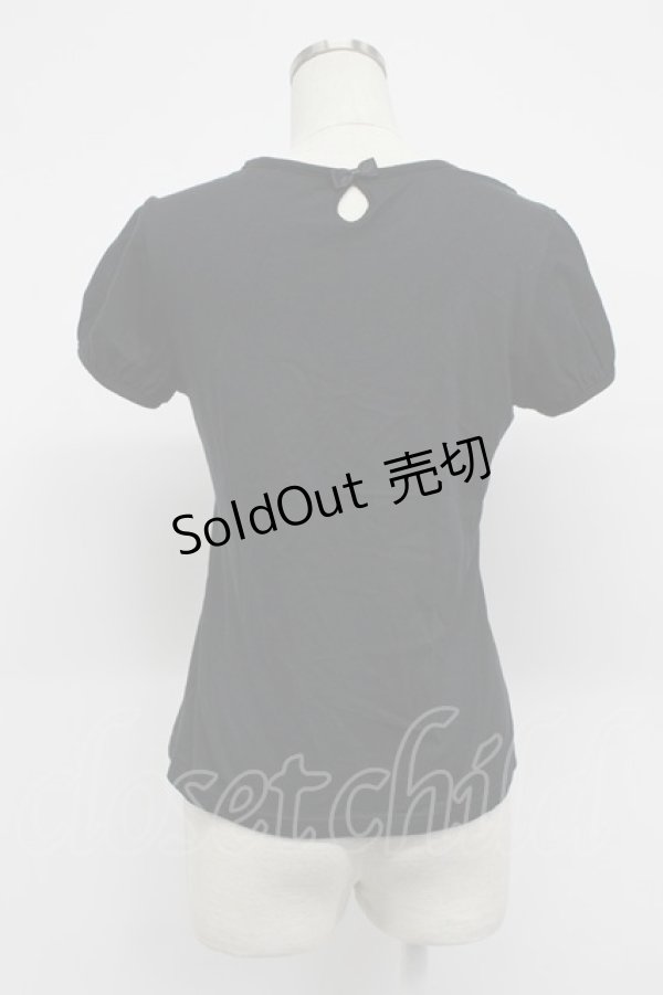 画像2: Emily Temple cute / レース襟半袖カットソー  黒 T-26-03-07-039-ET-TO-SA-ZT (2)