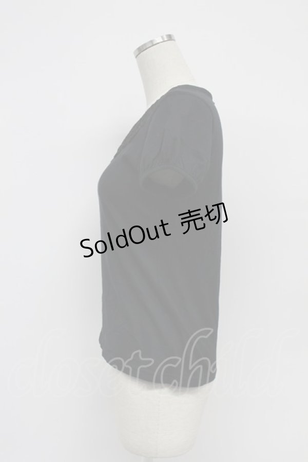 画像4: Emily Temple cute / レース襟半袖カットソー  黒 T-26-03-07-039-ET-TO-SA-ZT (4)