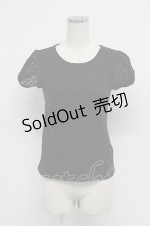 画像: Jane Marple / レース半袖カットソー  黒 T-26-03-07-041-JM-TO-SA-ZT638