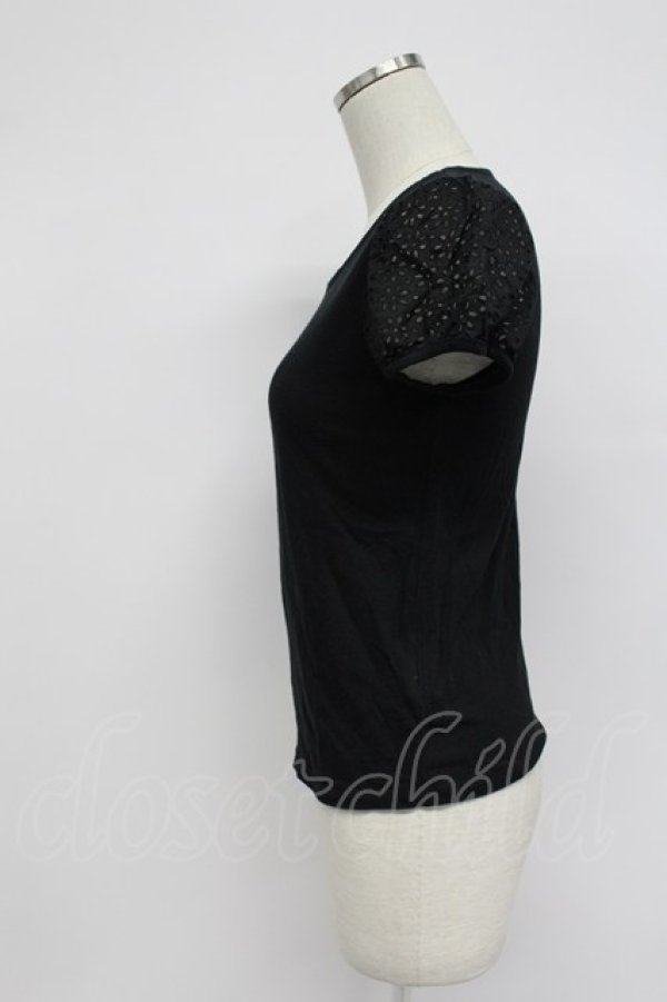 画像4: Jane Marple / レース半袖カットソー  黒 T-26-03-07-041-JM-TO-SA-ZT (4)