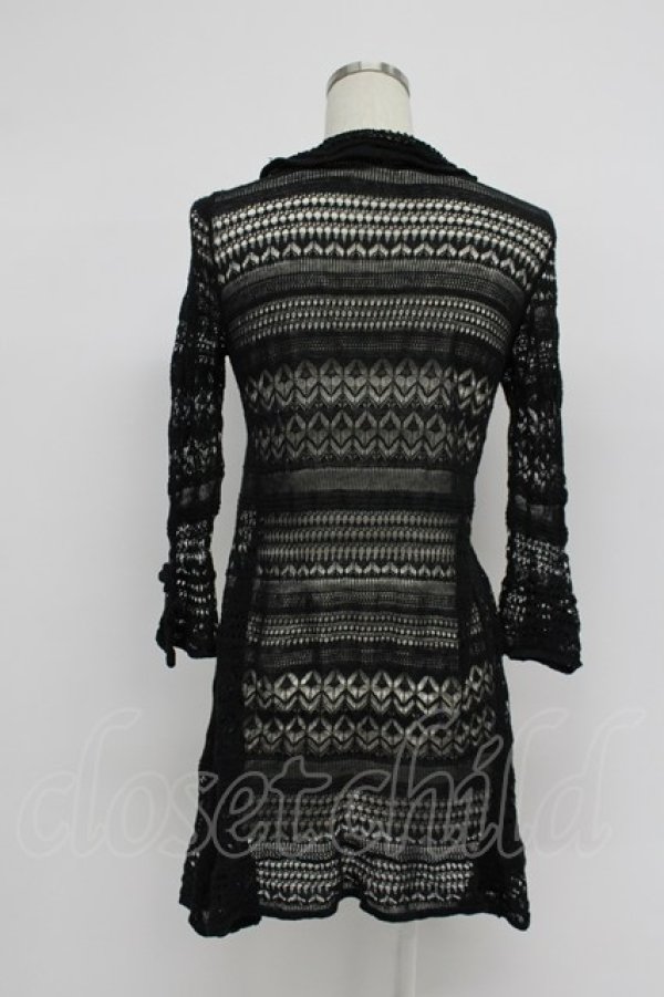 画像2: INGEBORG / お花モチーフ使い透かし編みカーディガン 9号 クロ T-26-03-07-043-LO-TO-OW-ZT (2)