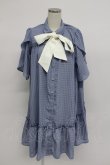 画像1: axes femme / シアーチェックチュニックワンピース  ブルー T-26-03-07-047-AX-OP-SA-ZT (1)