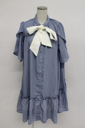 画像: axes femme / シアーチェックチュニックワンピース  ブルー T-26-03-07-047-AX-OP-SA-ZT