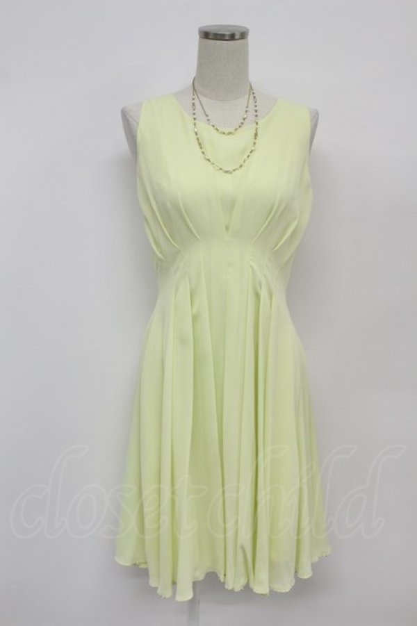 画像1: axes femme / タックデザインフレアドレス M イエロー T-26-03-07-048-AX-OP-SA-ZT (1)