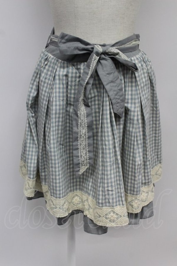 画像1: axes femme / ギンガムチェックスカート M サックス T-26-03-07-050-AX-SK-SA-ZT (1)