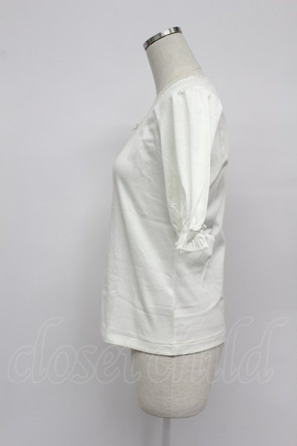 画像3: PINK HOUSE / はしごレースリボン半袖カットソー  白 T-26-03-07-005-LO-TO-SA-ZT (3)