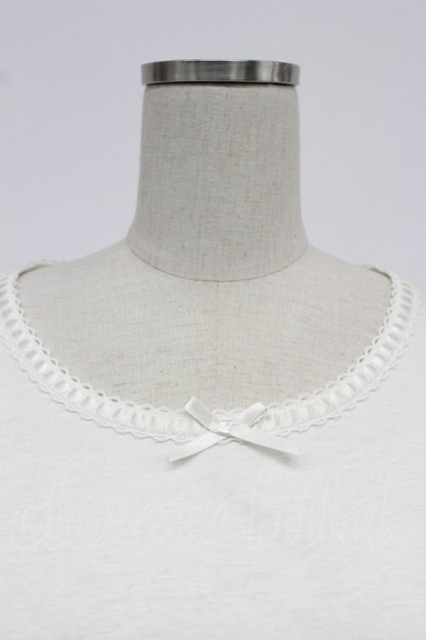 画像5: PINK HOUSE / はしごレースリボン半袖カットソー  白 T-26-03-07-005-LO-TO-SA-ZT (5)