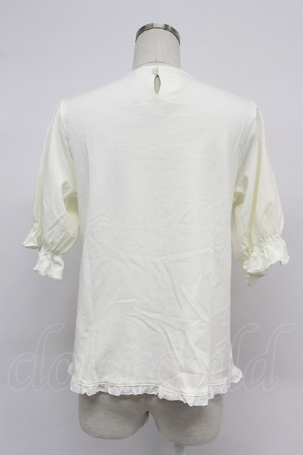 画像2: PINK HOUSE / リボンいっぱいフリル使いカットソー  白 T-26-03-07-006-LO-TO-SA-ZT (2)