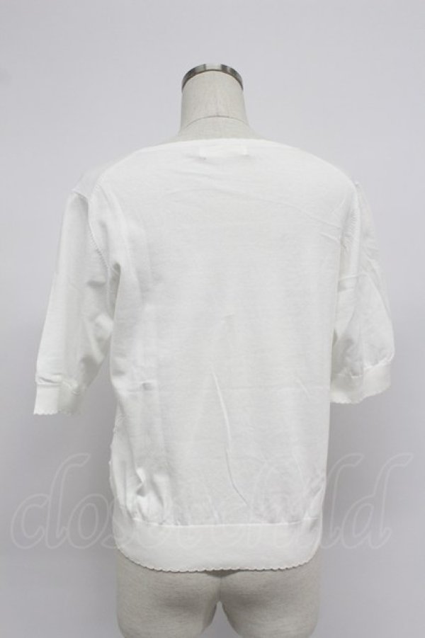 画像2: PINK HOUSE / フロントレース半袖ニットトップス  白 T-26-03-07-007-LO-TO-SA-ZT (2)