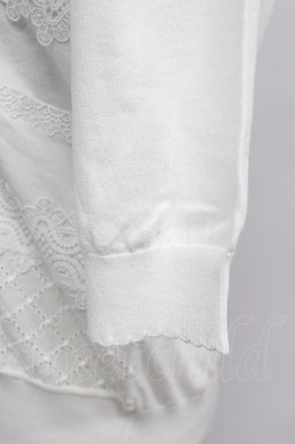 画像4: PINK HOUSE / フロントレース半袖ニットトップス  白 T-26-03-07-007-LO-TO-SA-ZT (4)