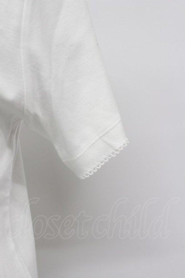 画像4: PINK HOUSE / フリルロゴ使い半袖カットソー  白Ｘラベンダー T-26-03-07-008-LO-TO-SA-ZT (4)