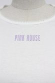 画像5: PINK HOUSE / フリルロゴ使い半袖カットソー  白Ｘラベンダー T-26-03-07-008-LO-TO-SA-ZT (5)