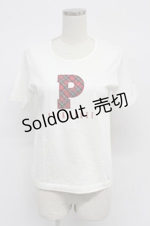 画像: PINK HOUSE / Pロゴアップリケ付きカットソー  白 T-26-03-07-011-LO-TO-SA-ZT638