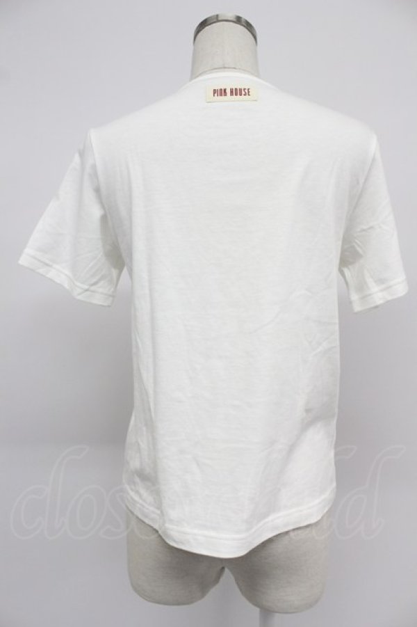 画像2: PINK HOUSE / Pロゴアップリケ付きカットソー  白 T-26-03-07-011-LO-TO-SA-ZT (2)