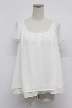 画像: axes femme / backリボンシフォントップス  白 T-26-03-07-015-AX-TO-SA-ZT