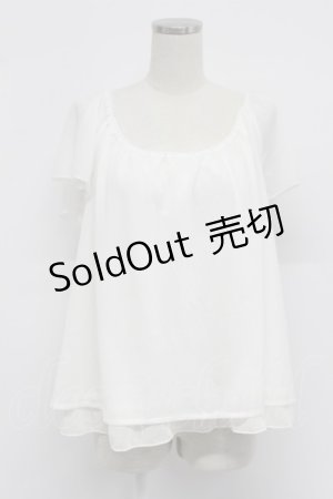 画像: axes femme / backリボンシフォントップス  白 T-26-03-07-015-AX-TO-SA-ZT