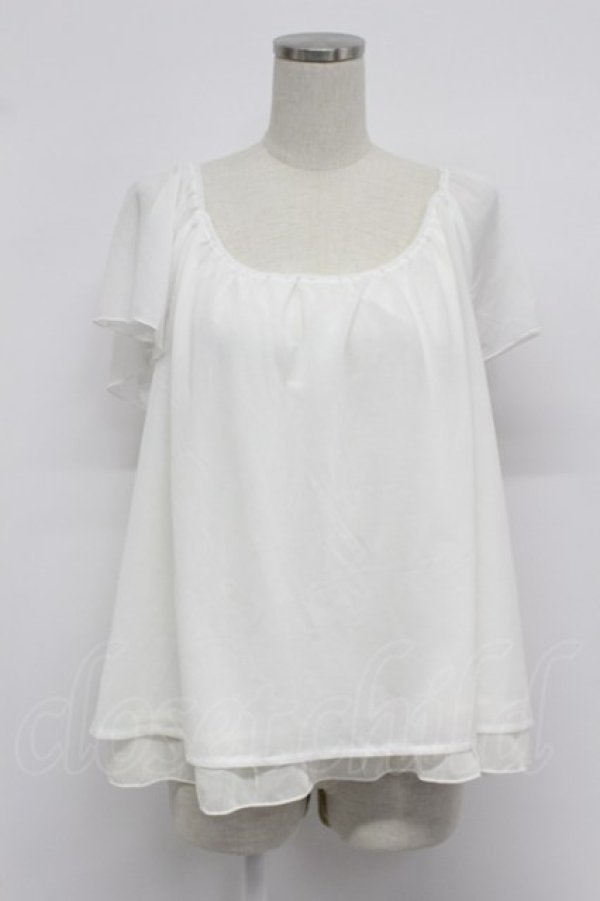 画像1: axes femme / backリボンシフォントップス  白 T-26-03-07-015-AX-TO-SA-ZT (1)