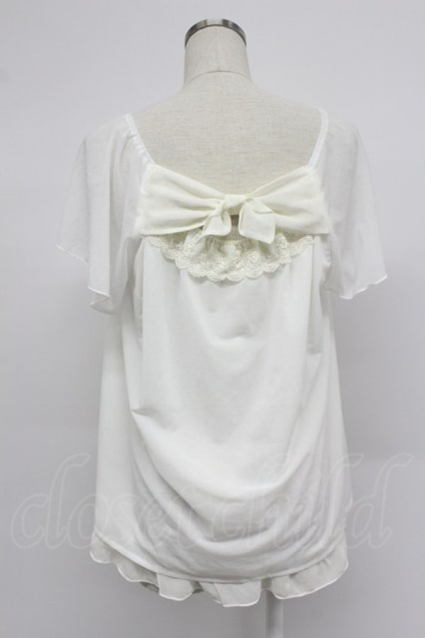 画像2: axes femme / backリボンシフォントップス  白 T-26-03-07-015-AX-TO-SA-ZT (2)